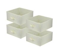 lavita Boîte de rangement en tissu | Boîtes de rangement pliantes 31 x 31 x 15 cm | Tiroir Boîte de rangement Tiroir | Systèmes de rangement pour les vêtements | crème | 4 pièce