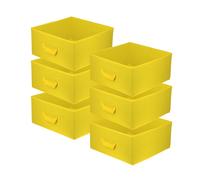 Boîte textile 31x31x15 jaune - Lot de 6