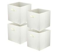 Boîte textile 31x31x31 blanche - Lot de 4