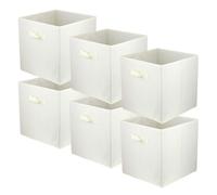 lavita Lot de 6 boîtes de rangement pliables 31 x 31 x 31 cm - Boîte de rangement pour tiroirs - Systèmes de rangement pour vêtements - Rangement et organisation des vêtements - Crème
