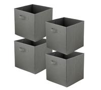 lavita Boîte de rangement en tissu | Boîtes de rangement pliantes 31 x 31 x 31 cm | Tiroir Boîte de rangement Tiroir | Systèmes de rangement pour les vêtements | gris foncé | 4 pièce
