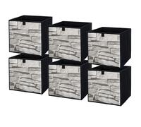 lavita Boîte de rangement en tissu | Boîtes de rangement pliantes 31 x 31 x 31 cm | Tiroir Boîte de rangement Tiroir | Systèmes de rangement pour les vêtements | pierre | 6 pièce