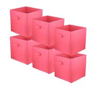 lavita Boîte de rangement en tissu | Boîtes de rangement pliantes 31 x 31 x 31 cm | Tiroir Boîte de rangement Tiroir | Systèmes de rangement pour les vêtements | rose foncé | 6 pièce