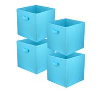 Lavita Lot de 4 boîtes de rangement, 31 × 31 × 31 cm, turquoise, pliable
