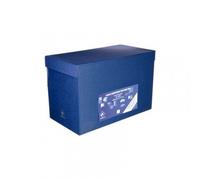 Boite Transfert Folio Double Dos Cartonné Ligné Geltex (39x25.5x20 Cm) Bleu Mariola 1689az