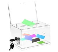 Boîte Transparente pour Les Dons, Urne Vote, Boîte à Dons en Acrylique avec Serrure, Tirelire, boîte pour collecter des Avis, pour Commentaires, Bulletins de Vote, avec Serrure et clé