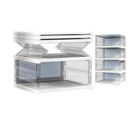 Boîte Transparente Pour Organisateur De Chaussures - Bacs D'affichage Pour Baskets Peu Encombrants | Conteneurs De Rangement Pour Chaussures Avec Porte Magnétique | Boîtes En Plastique Transparentes E