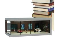 Boîte transparente pour voiture jouet - Acrylique PVC 26,5 x 10,5 x 15 cm | Modèle Échelle 1/64 C-ar Vitrine de stationnement de rangement avec lumière LED | Armoire empilable haute transparence