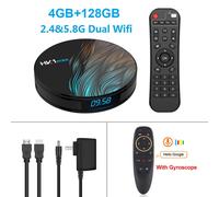 Boîte TV intelligente Rockchip 4K Wifi Netflix Boîte de rangement Lecteur multimédia Android, 4GB 128GB