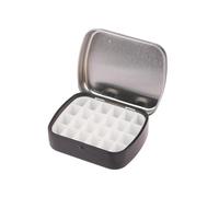 Boîte vide Portable en fer blanc for aquarelle, 2 pièces, 12/24 grilles, Mini Palette de peinture à l'aquarelle, plateau voyage, fournitures d'art Pour Diy(24 Black)