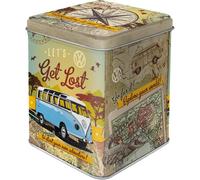 Boîte - Vintage - Métal - Combi VW - Get lost - 7,5x7,5x9cm - Idée cadeau