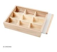 Boîte vitrine en bois à décorer - 17 x 13 cm Marron G
