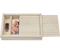 Boîte ZEP pour clé USB et photos 13 x 18 cm, bois, CX7557