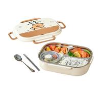 boîteàlunchpour - Déjeuner pour en toute sécurité au micro-ondes, conteneurs en acier avec couvercles et couverts | boîtede rangement alimentaire portable au micro-ondes avec sac d