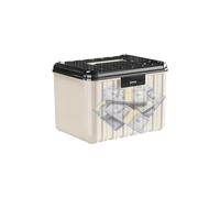 boîtederangementverrouillée - 25x19.8x17.8 cm Conteneur de stockage verrouillable robuste, boîteen plastique sécurisée avec verrouillage combiné | Idéal pour les outils de bureau à domicile