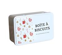 Boîteperso Boite à biscuits Noël | Mes gourmandises de Noël | Boîte en métal | Boîte conservation | Multifonction | 19,6x13,1x7,2 cm | Fabrication Française