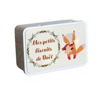 Boîteperso Boîte à biscuits Noël | Mes petits biscuits de Noël | Boîte en métal | Boîte conservation | Coffret décoratif Noël | Multifonction | 196x131x72mm | Fabrication Française