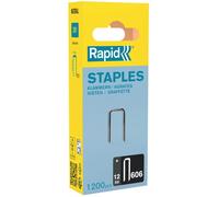 RAPID – Agrafes étroites N°606 – 12 mm Acier galvanisé Double pointe – 1200 pièces
