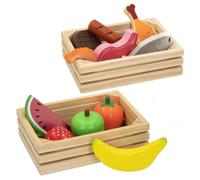 Boîtes à aliments en bois - WOOMAX - Jeu de dînette pour enfants - Jouet en bois 100% recyclable