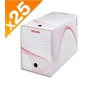 Boîtes À Archives - Esselte - 128701 - Lot De 25 - Couleur Blanche - 3 Grilles D'indexation