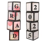 Boîtes à ballons faciles à assembler pour remise de diplôme 2025, kit de décoration de 4/8 pièces, fournitures de fête, toile de fond pour maternelle, lycée F