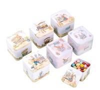 Boîtes À Biscuits Avec Couvercles - 6 Pièces Boîtes À Motif Lapin Avec Couvercles - En Métal De Pâques Pour Gourmandises,Pour Les Snacks, Le Printemps, Les Vacances, Le Mariage Et L'Anniversair