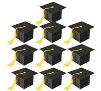 Boîtes à bonbons de remise de diplôme - Boîte alimentaire pour chapeau de docteur avec pompon - Boîtes de décoration de la maison - Accessoires de décoration photo pour fêtes de remise de diplôme pour