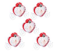 Boîtes à Bonbons Décoratives Mariage 5 Pcs Fer, Ambiance Halloween | Design Créatif Citrouille Carrosse, Lot Rouge de Cinq Pièces, pour Bonbons Mariage et Présents