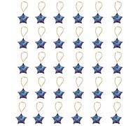 Boîtes à Bonbons en Forme d'Étoile 30 Pièces, Boîtes Cadeaux Bleu, Cartons en Papier Aliments, 25x16,2 cm - Design avec Ruban, Idéal Faveurs Mariage et Fête Bébé (Ciel étoilé bleu "STAR" [ruban doré])