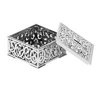 Boîtes à bonbons en plastique de 12 pcs, boîte de bijoux contenants carrés creux faveur pour la fête baby-shower anniversaire Noël décor (Argent)