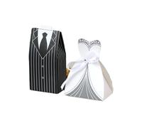Boîtes À Bonbons For Mariée Et Marié, 20/30 Pièces, Boîte Cadeaux De Mariage, Sacs Sucrés Avec Ruban, Décoration, Souvenirs, Décor Fête(Style 4,30 Groom)
