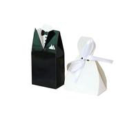 Boîtes À Bonbons For Mariée Et Marié, 20/30 Pièces, Boîte Cadeaux De Mariage, Sacs Sucrés Avec Ruban, Décoration, Souvenirs, Décor Fête(Style 1,15 Bride 15 Groom)