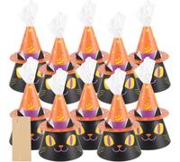 Boîtes à Bonbons Papier 10 Sets, Célébration Halloween, Chats Chapeau | Récipients Décoratifs Légers, Rangement Snacks, Usage Boutiques, Lot de 10 Sets de Sets de Ensembles