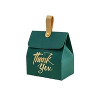 Boîtes à bonbons portables avec timbre doré, 50 pièces | Avec des sacs-cadeaux de poignée de couvercle for l'emballage de cadeaux de noce(Green)