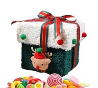 Boîtes À Cadeaux De Noël En Flanelle - Boîtes Créatives De Friandises De Noël En Forme D'élan | Conteneur De Collations Festif Épais, Faveurs De Fêtes Pour Bonbons, Fruits, Jouets, Bas De No-ël (C)