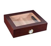 Boîtes à cigares, humidiseurs, humidité à cigares, vitrail de cigare Humidor Tenez 25 cigares Portable Cigar Humidor - Humidificateur de bureau Boîte de rangement - Cigar Box Armoires de cigares (