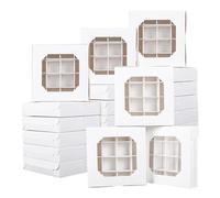 BoîTes à Cupcakes Boîte d'échantillonnage blanche à 16 compartiments, 20 pièces, à assemblage rapide, avec fenêtre transparente et séparateur for le tri des desserts au chocolat BoîTes Pour PâTisserie