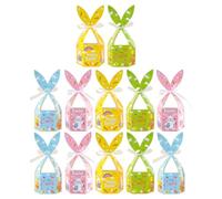Boîtes à dragées | Boîtes à friandises de Pâques avec ruban - Récipient à oreilles de lapin pour Pâques, biscuits, gâteaux, pâtisseries, bonbons, fête printanière, dessert
