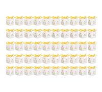 Boîtes à dragées de fête Coffrets cadeaux de mariage Mini boîtes à bonbons Motif Mi Bautizo espagnol Boîtes en papier blanc élégantes avec ruban doré pour mariage, baby shower,