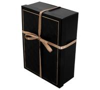 Boîtes à Dragées de Mariage Pliables en Papier Noir avec Ruban | Coffret Élégant à Couvercle, Grand Intérieur, Facile à Transporter Ranger, pour Fêtes et Diverses Occasions