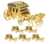 Boîtes à Dragées de Mariage Style Royal Carrosse, Lot de 6, Dorées