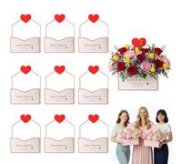 Boîtes à enveloppes de Saint-Valentin, boîtes cadeaux pliantes rouges pour bouquets de fleurs, emballage cadeau pour cartes et petits cadeaux, boîte en papier décorative pour mariage, anniversaire