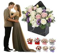 Boîtes à enveloppes rouges pour Saint-Valentin, boîte cadeau romantique, bouquet de fleurs, boîte en papier pliable, sac fourre-tout rectangulaire pour la fête des mères, les anniversaires, les