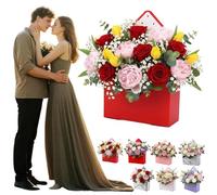 Boîtes à enveloppes rouges pour Saint-Valentin, boîte cadeau romantique, bouquet de fleurs, boîte en papier pliable, sac fourre-tout rectangulaire pour la fête des mères, les anniversaires, les