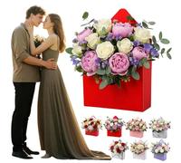 Boîtes à enveloppes rouges pour Saint-Valentin, boîte cadeau romantique, bouquet de fleurs, boîte en papier pliable, sac fourre-tout rectangulaire pour la fête des mères, les anniversaires, les