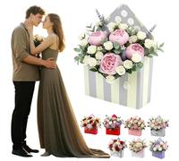 Boîtes à enveloppes rouges pour Saint-Valentin, boîte cadeau romantique, bouquet de fleurs, boîte en papier pliable, sac fourre-tout rectangulaire pour la fête des mères, les anniversaires, les