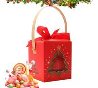 Boîtes À Friandises De Noël,Boîte À Chocolat Avec Fenêtre Et Poignée - Boîte D'Emballage De Fête - Pour Chocolat, Cadeaux de Fête, Cadeaux de Noël, Enseignants, Élèves,