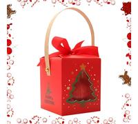 Boîtes À Friandises De Noël - Conteneur À Bonbons Avec Fenêtre Et Poignée - Boîtes D'Emballage Pour Cadeaux De Fêtes,Pour Cadeaux De Fête Garnitures De Bas Réunions Familiales Planificateurs