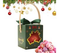 Boîtes à friandises de Noël - Conteneur à friandises avec fenêtre et poignée, boîte à goûter de Noël, pour travaux manuels, fruits, fêtes, cadeaux de Noël, réunions de famille, enseignants, voisins de