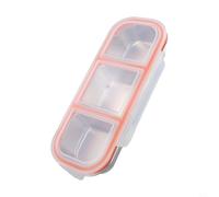 Boîtes à goûter à 3 compartiments en acier inoxydable avec couvercles - Boîtes alimentaires de voyage étanches pour sauces aux fruits, yaourts - Portions à déjeuner réutilisables de 26,2 cm (3